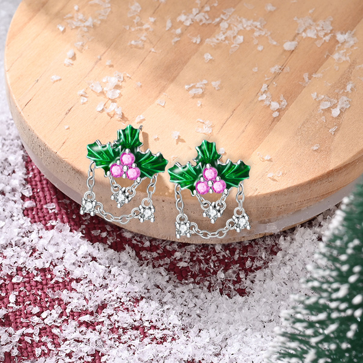 Aretes Muerdago Navideño