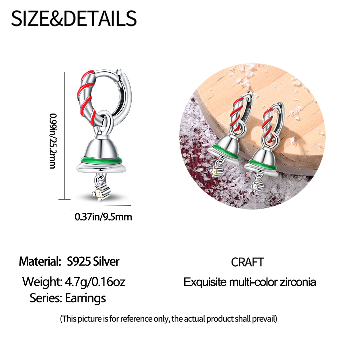 Aretes Campanas Navideñas