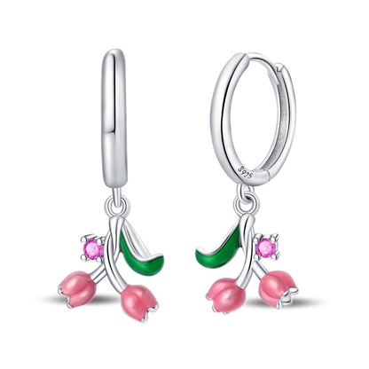 Aretes Tulipanes Rosas