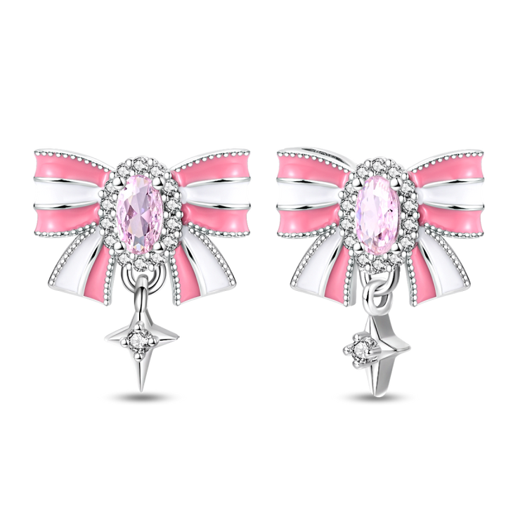 Aretes Rosas Con Brillos