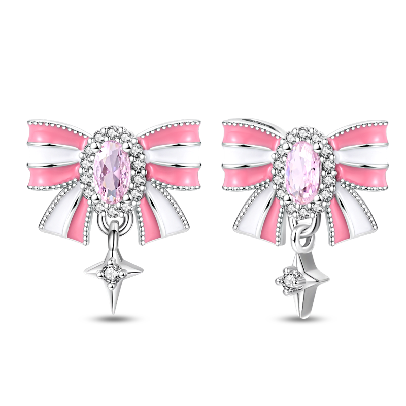 Aretes Rosas Con Brillos