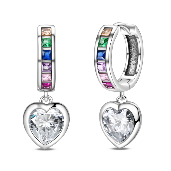 Aretes Arcoiris De Corazon