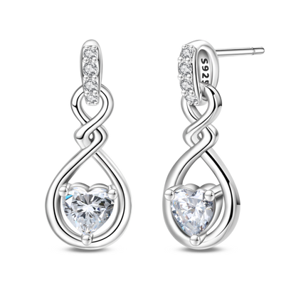 Aretes Plateados Corazon