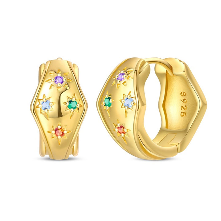 Aretes Irregulares Estrellas Multicolor