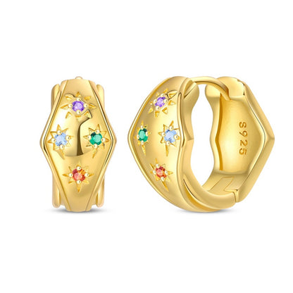 Aretes Irregulares Estrellas Multicolor