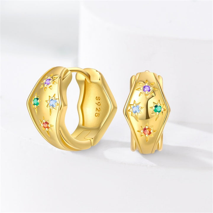 Aretes Irregulares Estrellas Multicolor