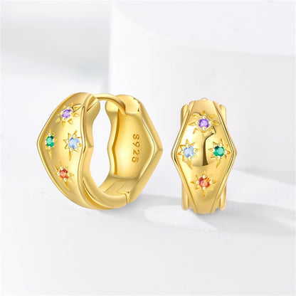 Aretes Irregulares Estrellas Multicolor