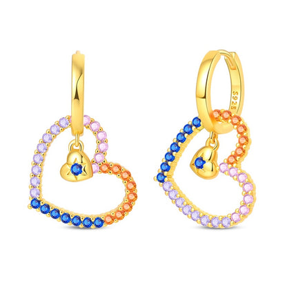 Aretes Corazon Multicolor