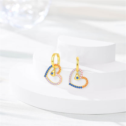 Aretes Corazon Multicolor