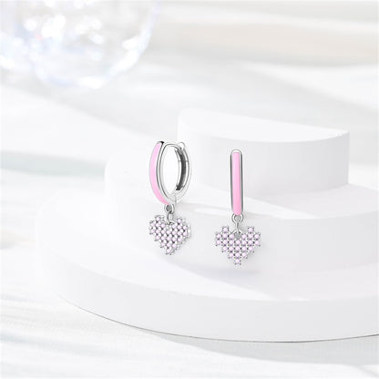 Aretes Corazones Rosas