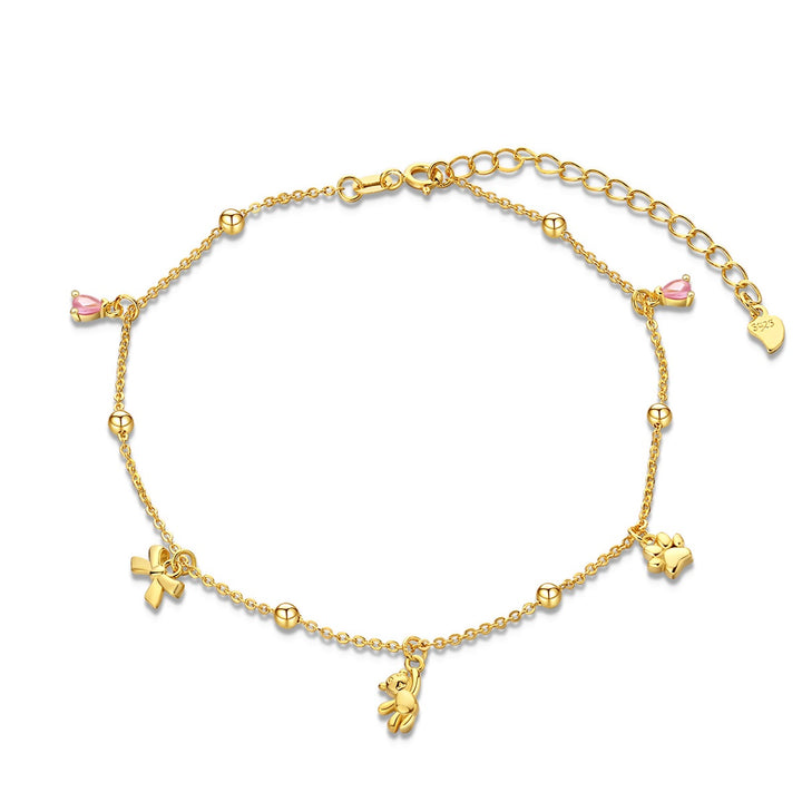 Tobillera Moños Dorados