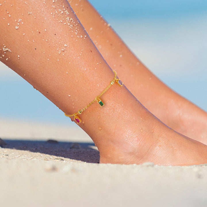 Tobillera Piedras Multicolor