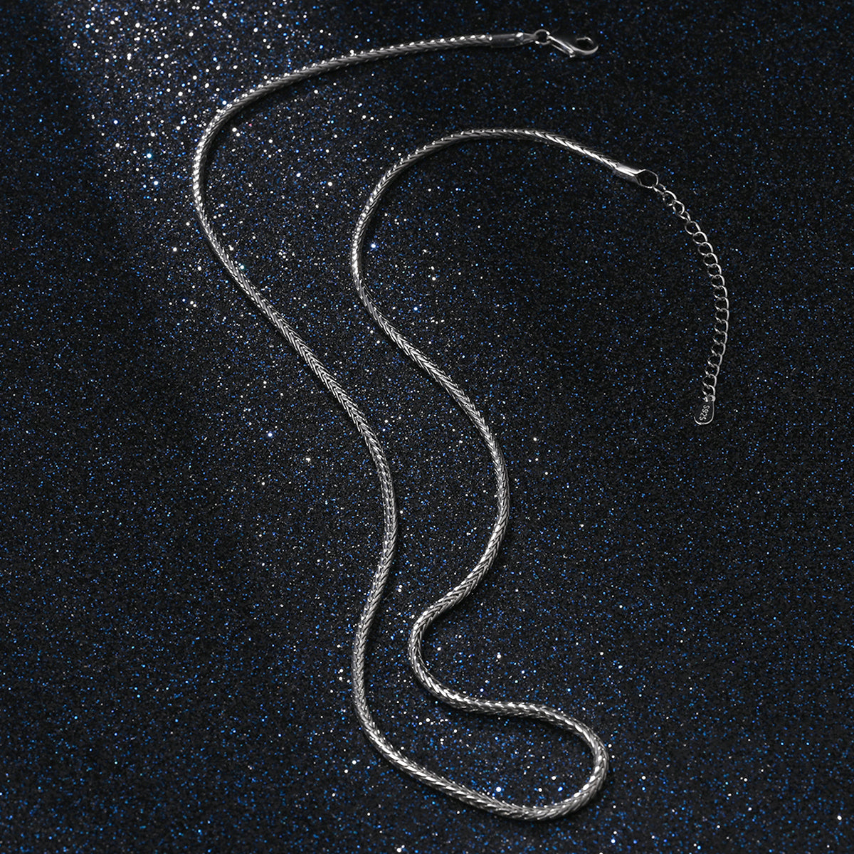 Collar Cola de Raton Plateada