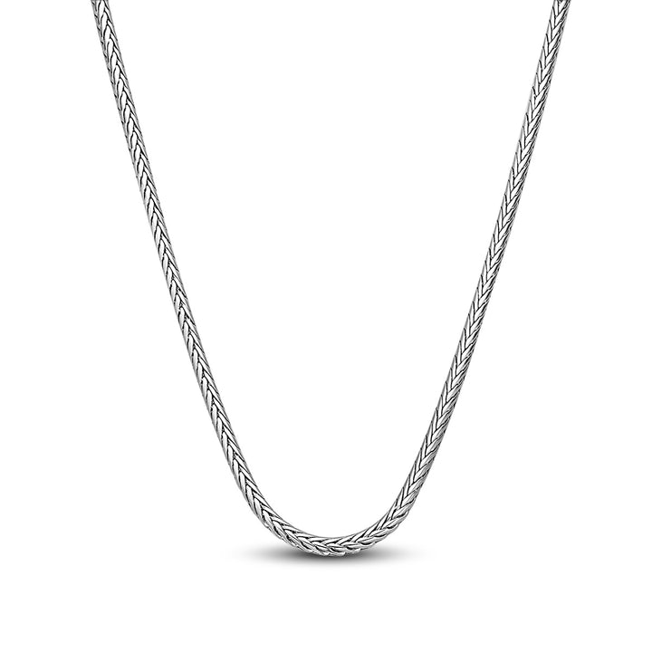 Collar Cola de Raton Plateada