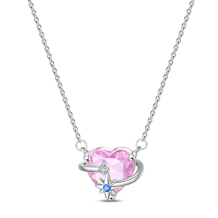 Collar Corazon Rosa & Estrellas