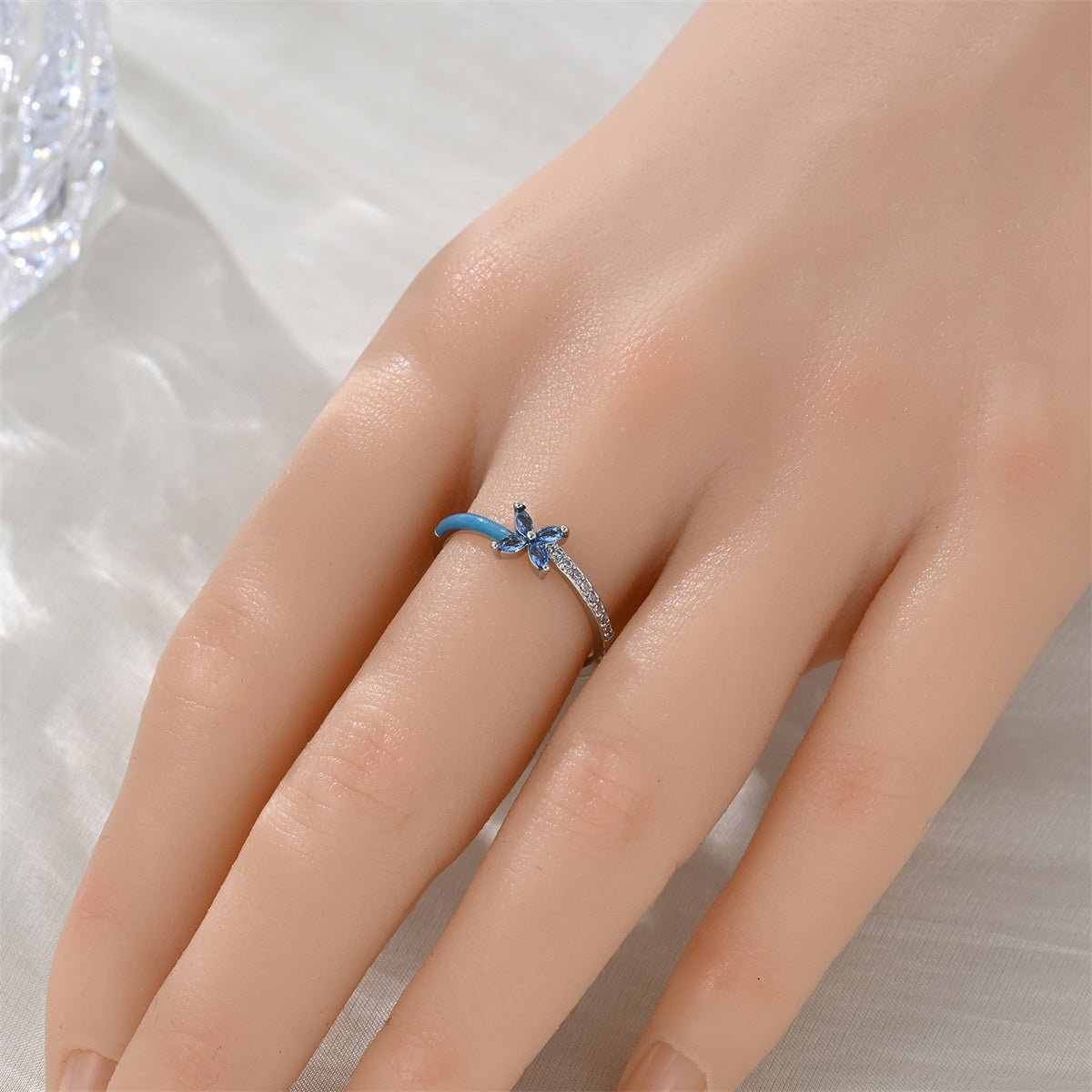 Anillo Flor Azul