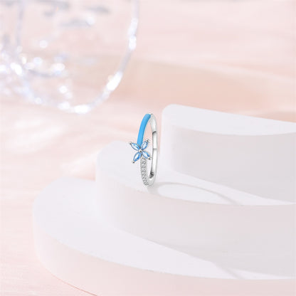 Anillo Flor Azul
