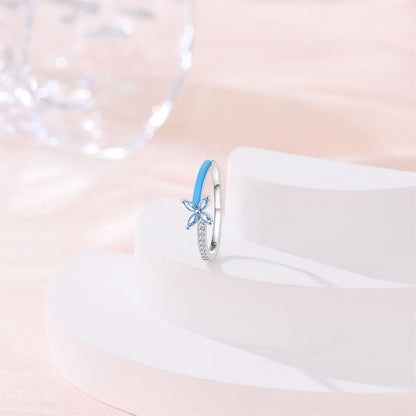 Anillo Flor Azul