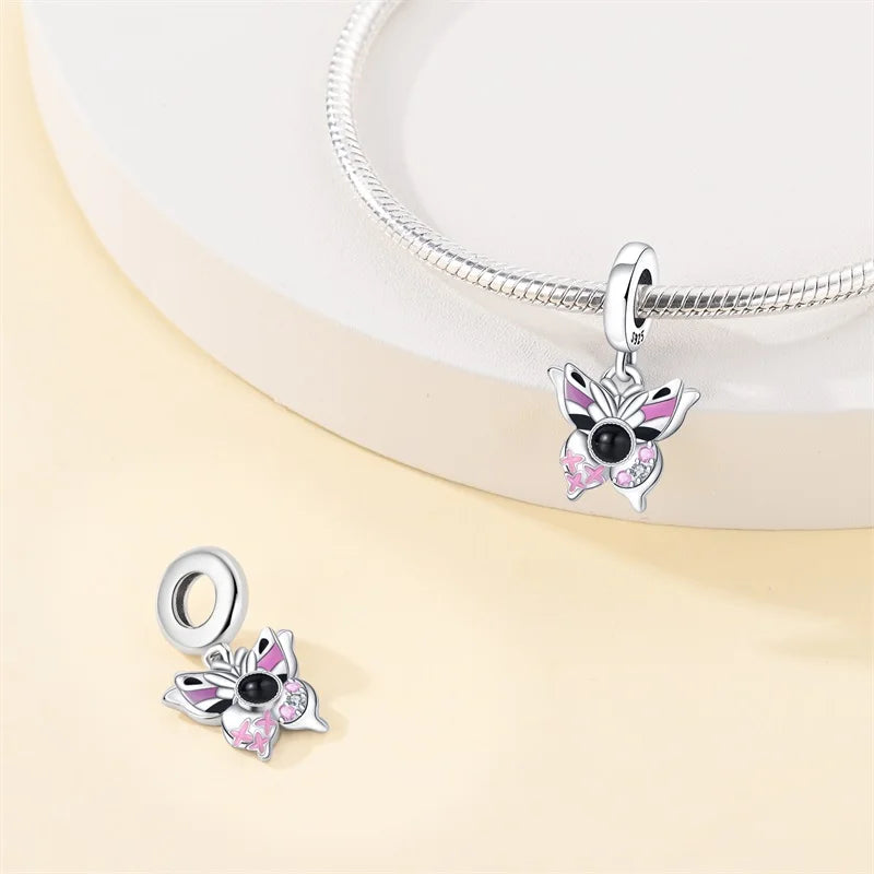 Charm Mariposa & Piedra Negra