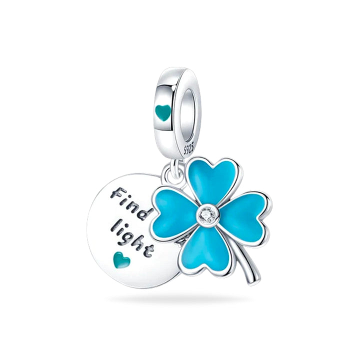 Charm Trebol Azul Fluorescente