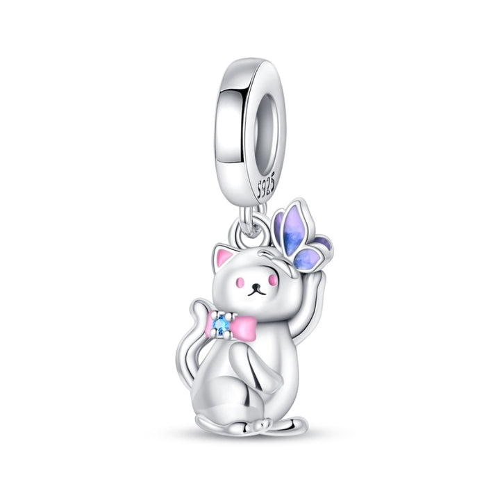 Charm Gatito y Mariposa Morada