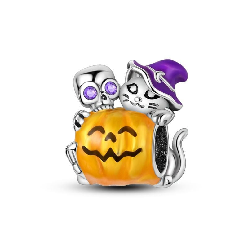 Charm Calavera y Gato "Halloween"