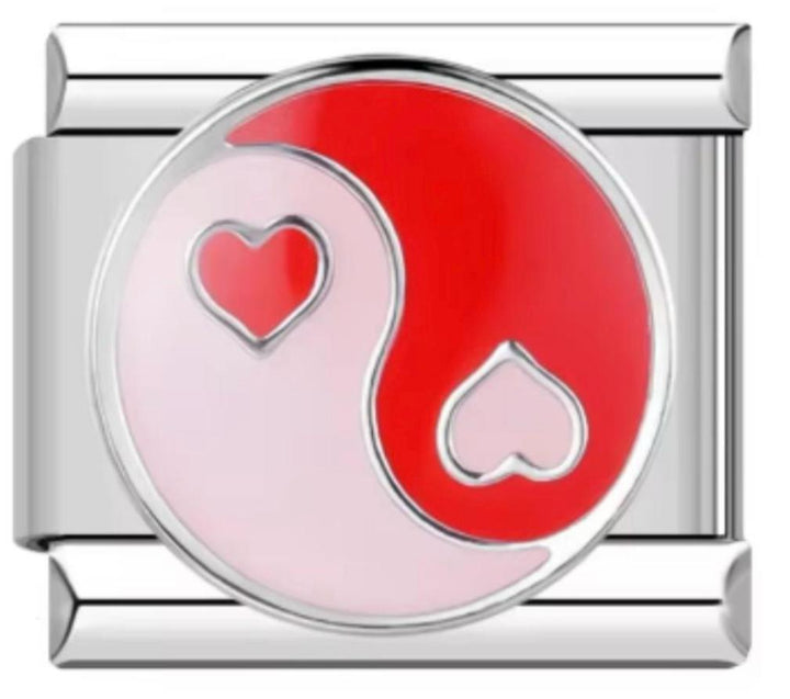 Charm Italiano Yin y Yang Rojo & Rosa