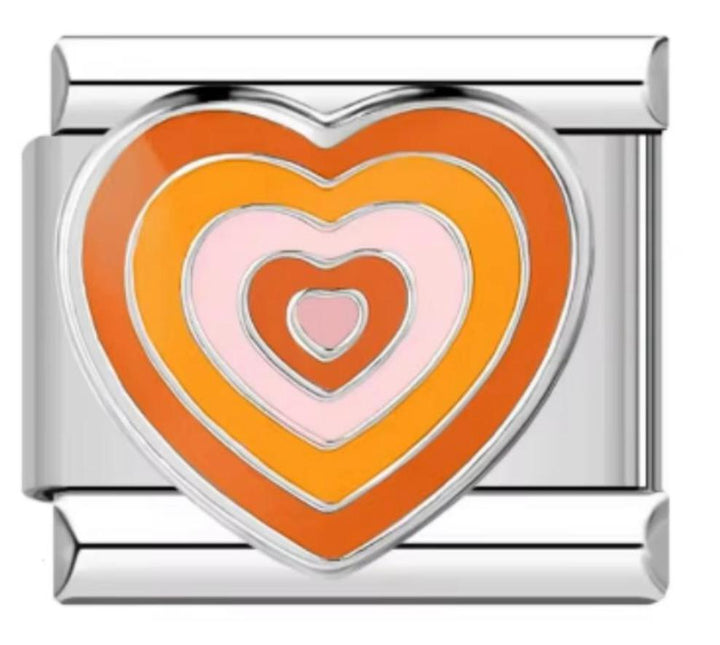 Charm Italiano Corazon Multicolor Naranja