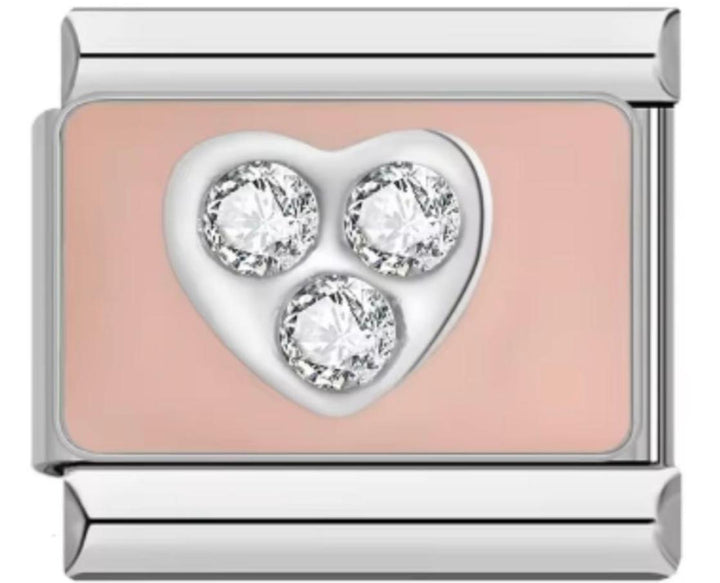 Charm Italiano Corazon Con Brillos