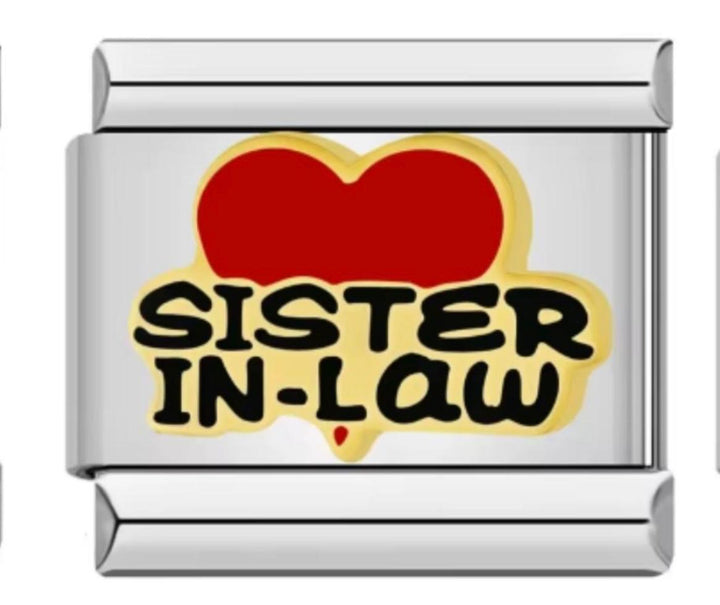 Charm Italiano Corazon Rojo Sister In-Law
