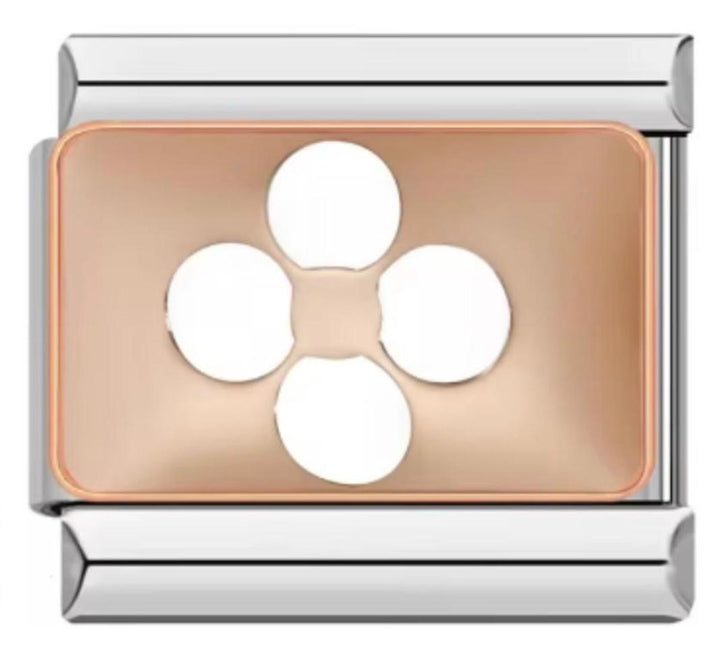 Charm Italiano Flor Fondo Dorado