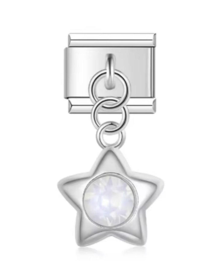 Charm Italiano Estrella Plateada