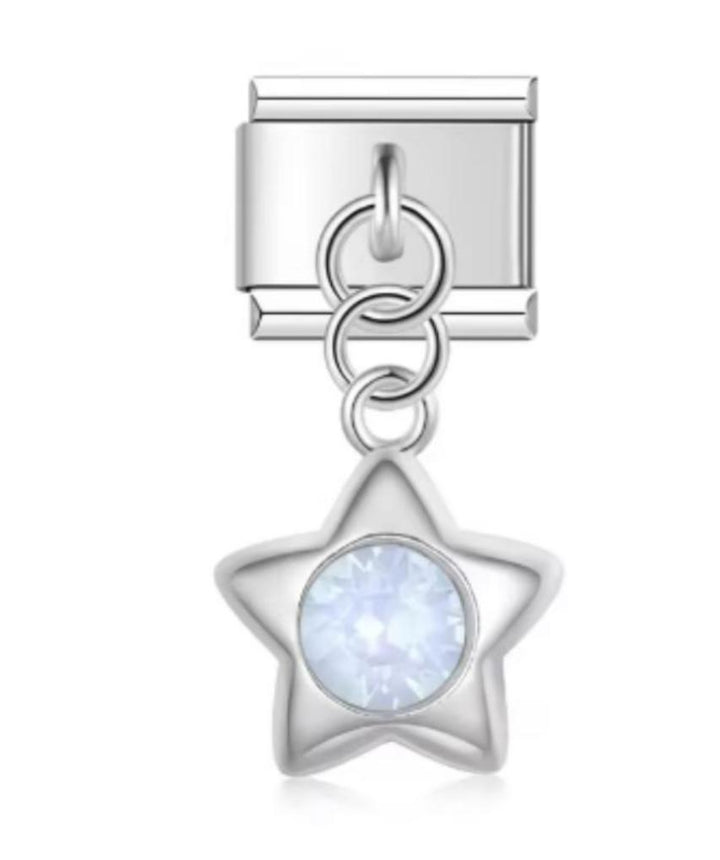 Charm Italiano Estrella Plateada Azul
