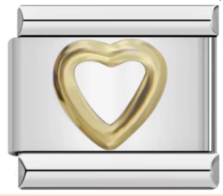 Charm Italiano Corazon Borde Dorado