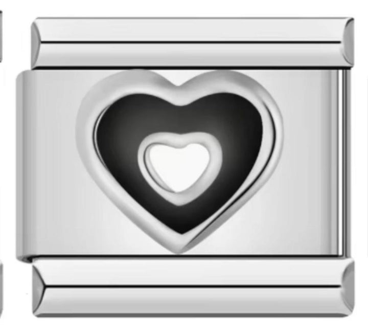 Charm Italiano Corazon Negro