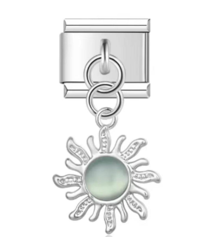 Charm Italiano Sol Colgante Verde