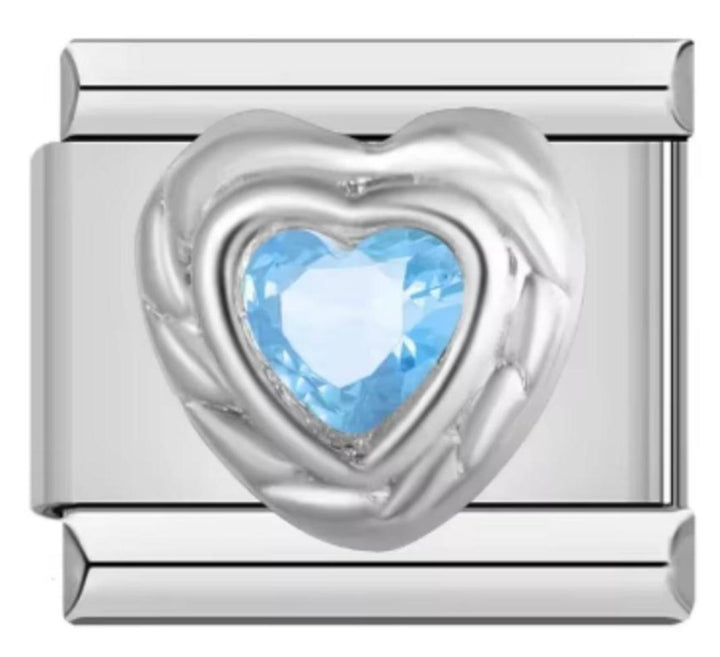 Charm Italiano Piedra Corazón Azul