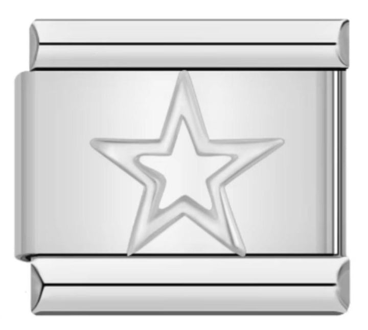 Charm Italiano Estrella Plateada