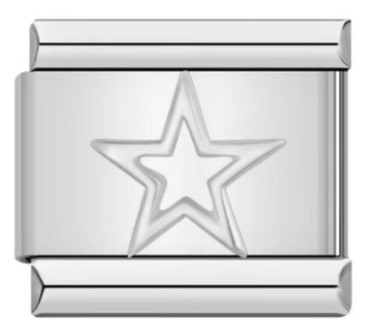 Charm Italiano Estrella Plateada