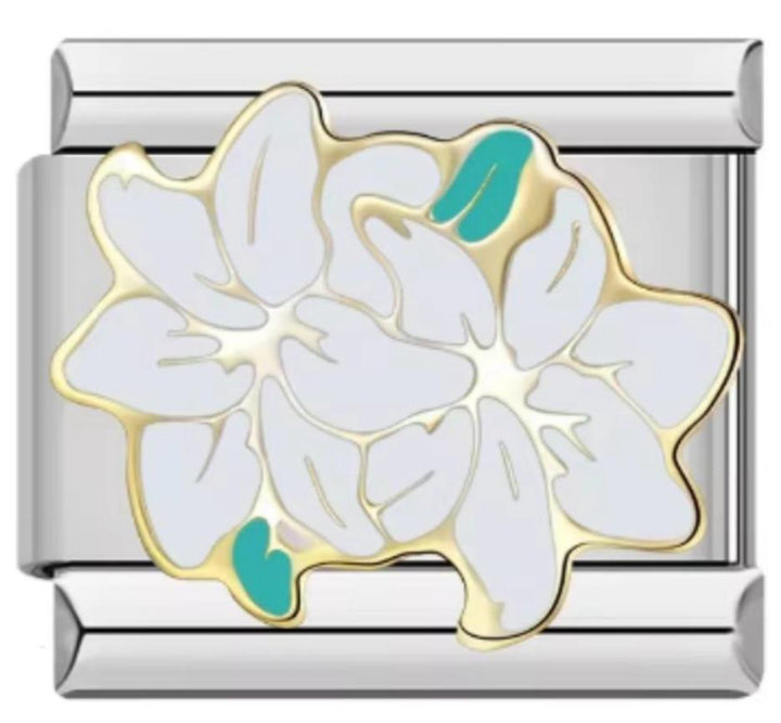 Charm Italiano Dos Flores Blancas