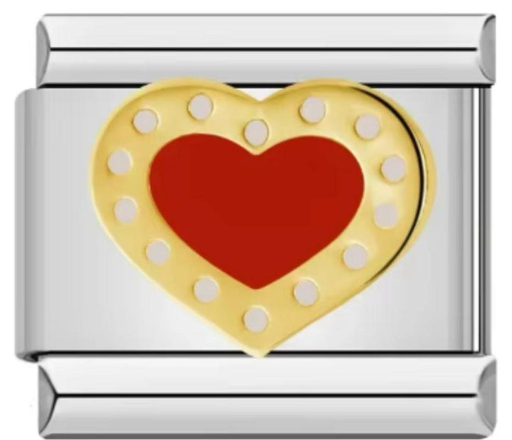 Charm Italiano Corazon Rojo & Dorado