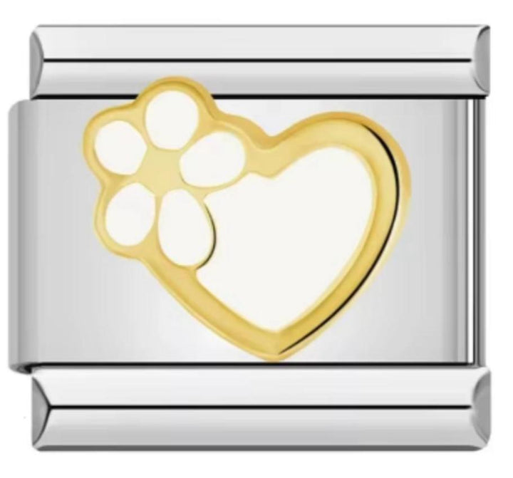 Charm Italiano Corazon Blanco & Flor