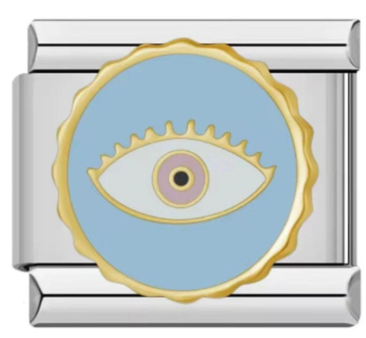 Charm Italiano Ojo de Horus Circular Azul