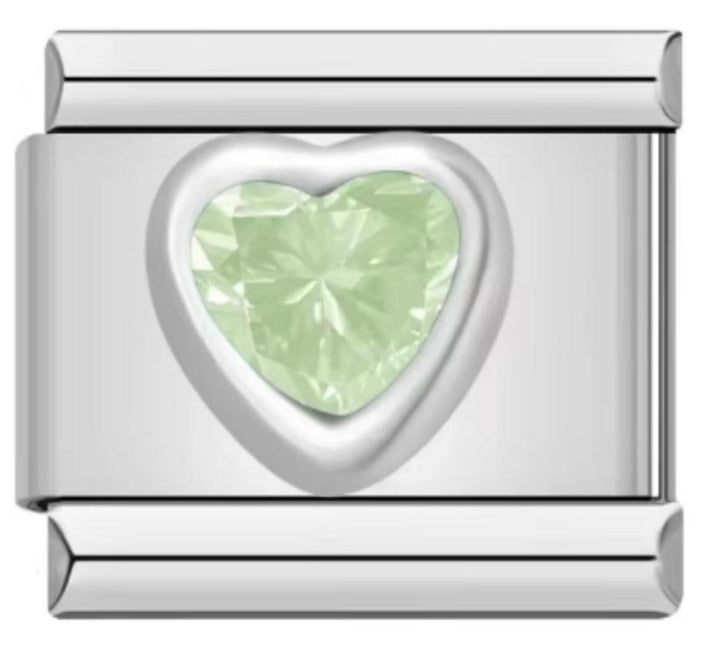 Charm Italiano Piedra Corazón Verde