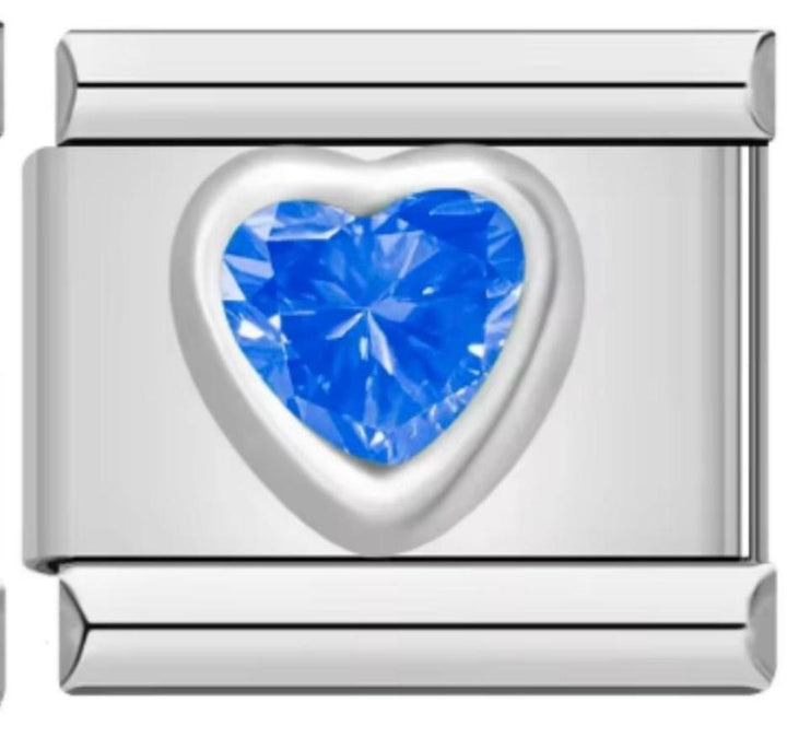Charm Italiano Piedra Corazón Azul