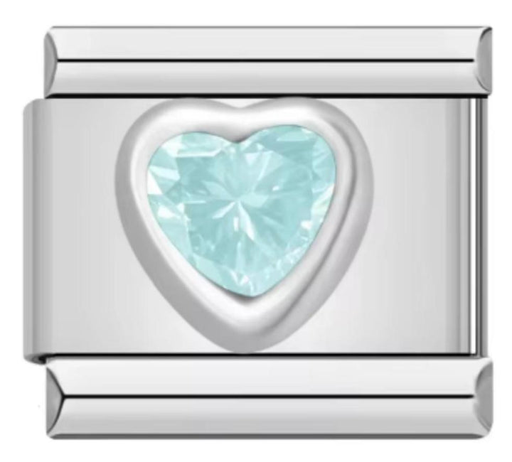 Charm Italiano Piedra Corazón Azul