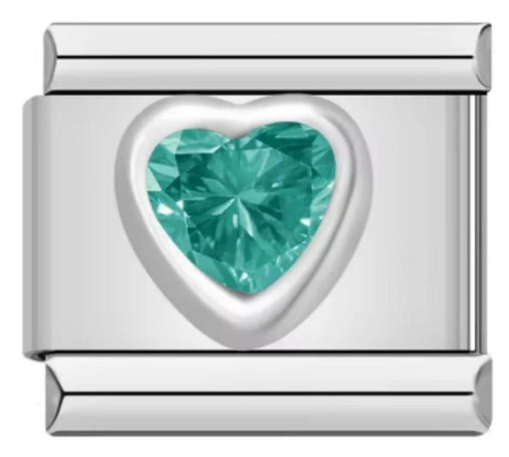 Charm Italiano Piedra Corazón Verde