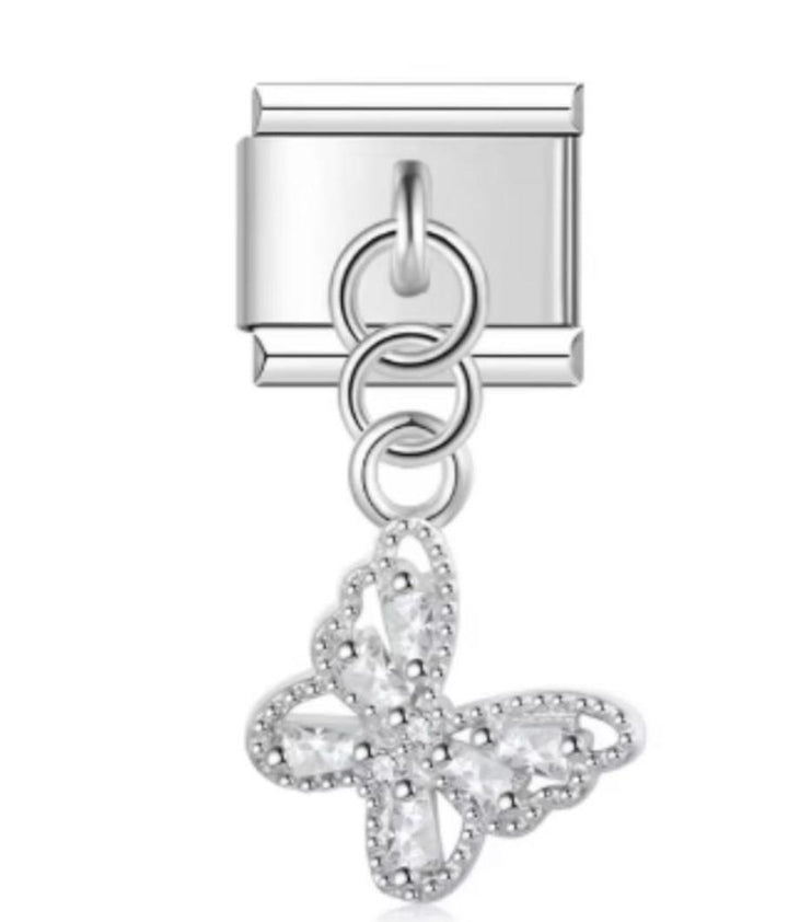 Charm Italiano Mariposa Colgante Plateada