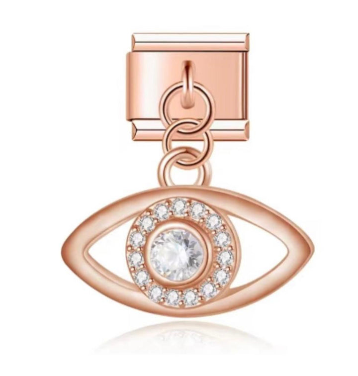 Charm Italiano Colgante Ojo de Horus Rosa