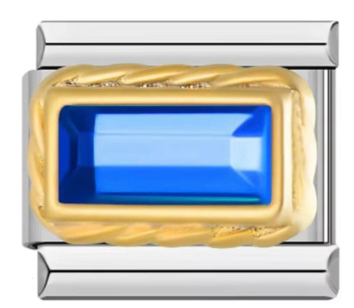 Charm Italiano Piedra Azul Rectangular